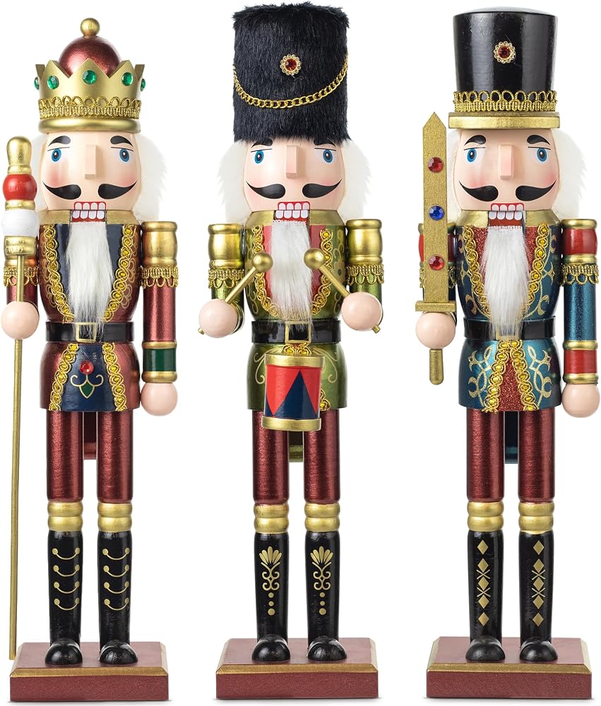 15‑inch wooden nutcracker set of three for Christmas décor - product photo 1
