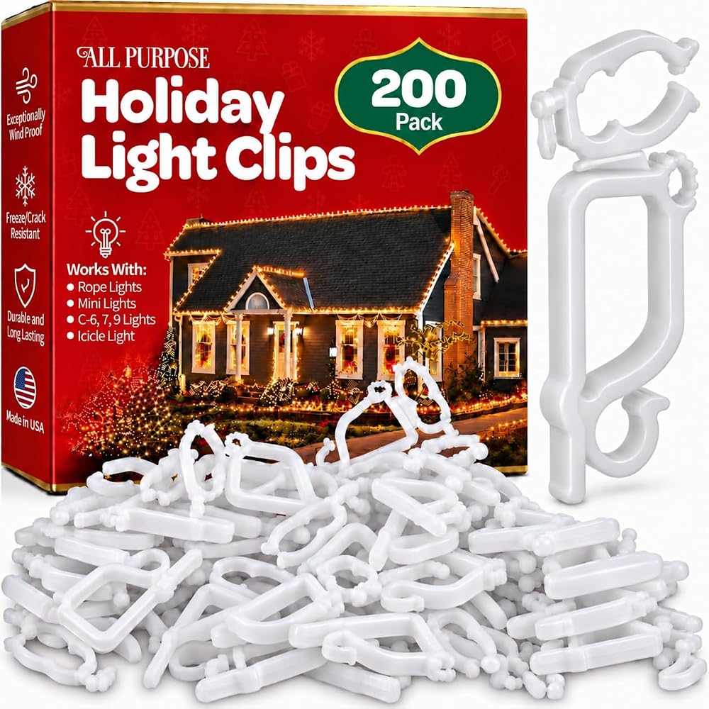 Holiday Light Clips for Gutters & Shingles – 200 Pack - product photo 1