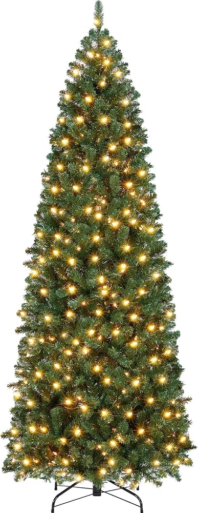 7.5ft Pre-Lit Pencil Christmas Tree for Small Spaces - product photo 1