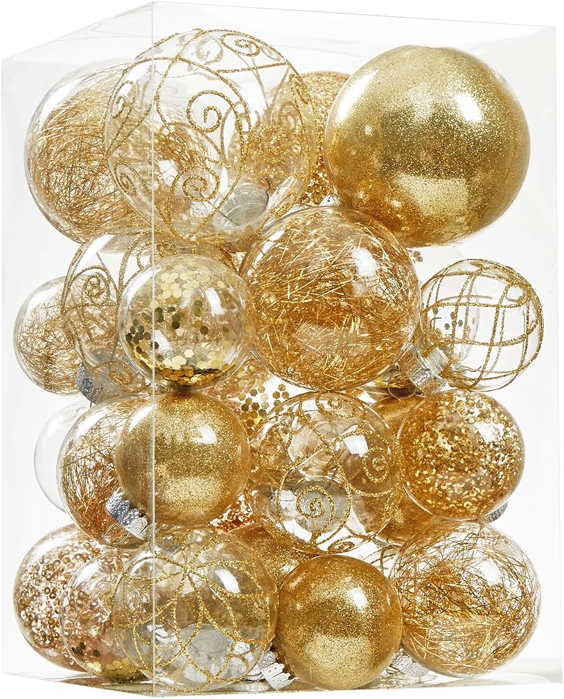 Shatterproof Clear Plastic Christmas Ball Ornaments – Large - product photo 1