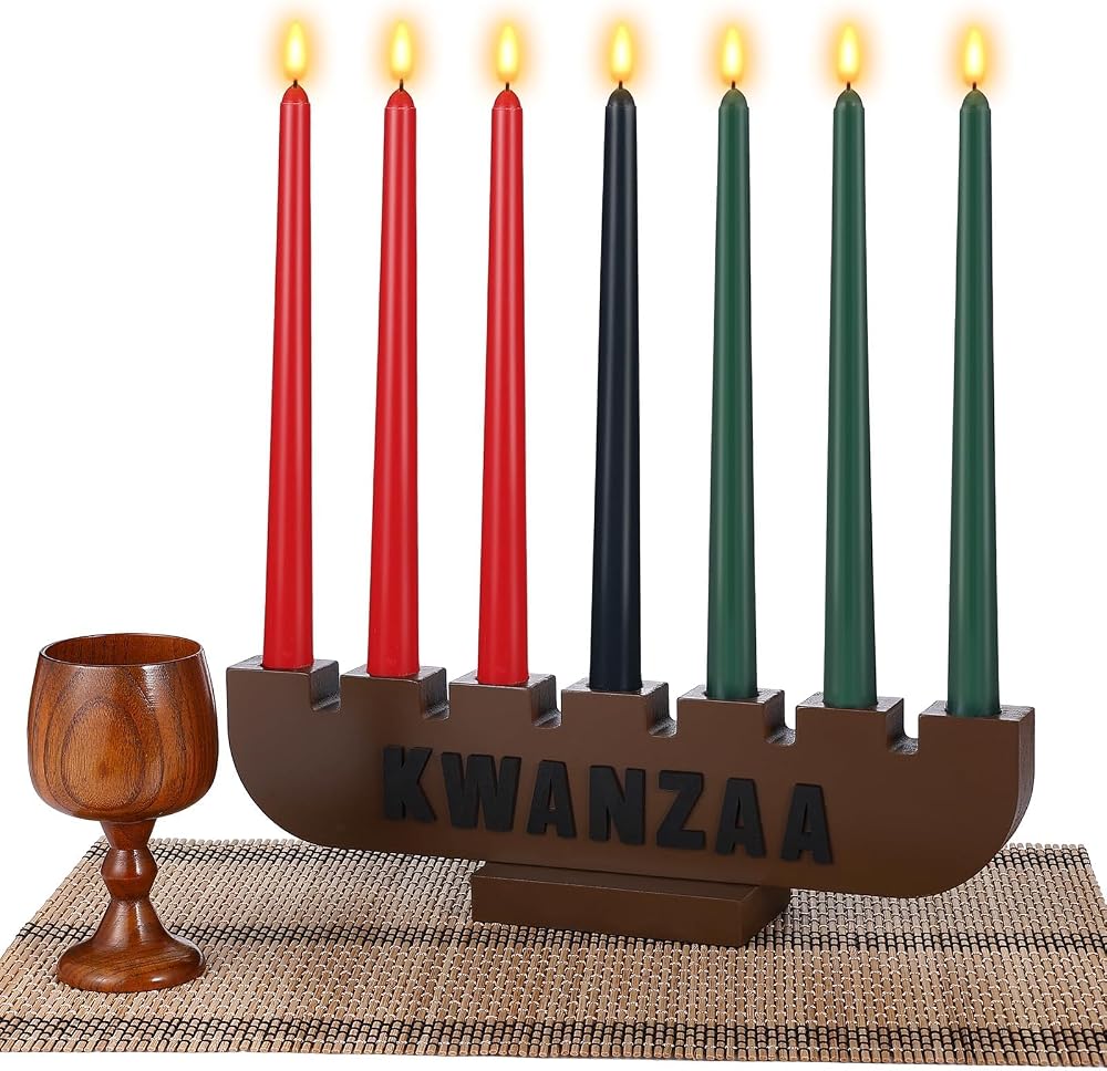Kwanzaa Kinara Candle Set with Taper Candles – 10‑Piece - product photo 1