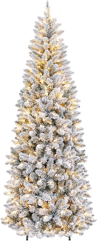 6 ft Prelit Christmas Tree with Snow Flocked Branches and - product photo 1