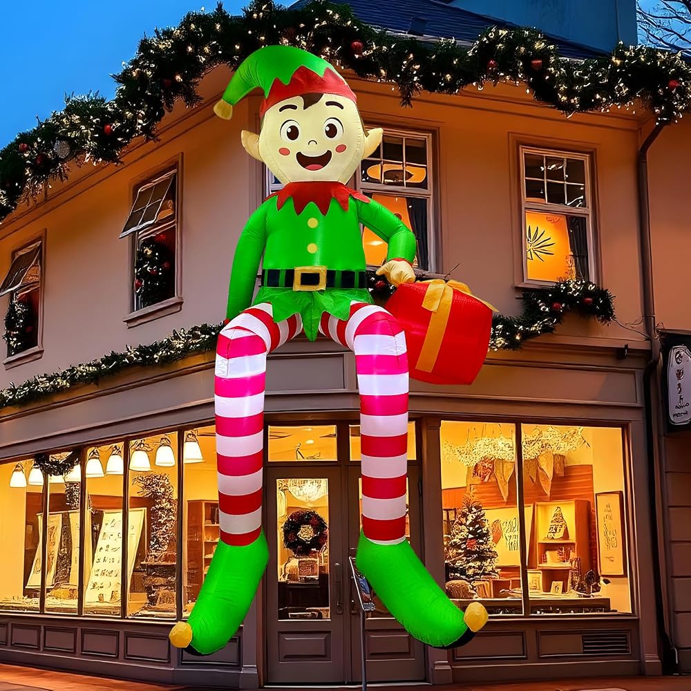 8ft Christmas Inflatable Elf for Outdoor Yard Decoration - product photo 1