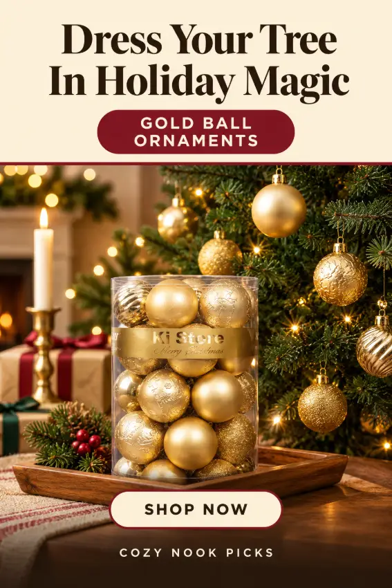 Gold Ball Ornaments Set for Christmas: Discover Charming Decor With 34 Golden Ornaments