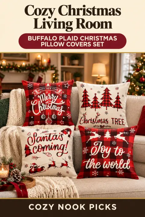 Bring farmhouse charm to your sofa with a buffalo plaid christmas pillow covers set of four. Tap to explore Christmas decor