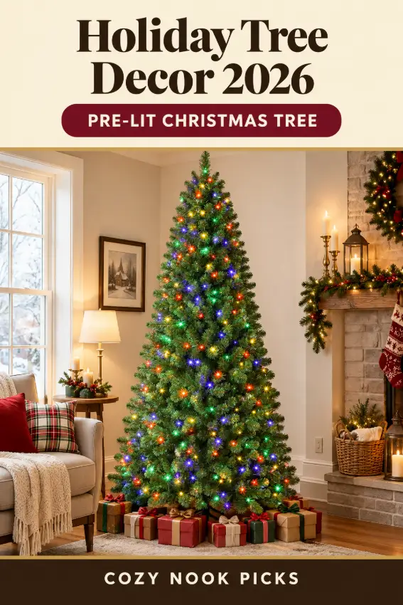 Pre-lit christmas tree with 200 warm-white and multicolor LED lights adds festive color to your Christmas tree decor in 2026.